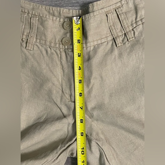 NWOT, Michael Kors Linen Khaki Slacks High Waisted Pockets Women’s Size 6 Pants - Picture 12 of 16